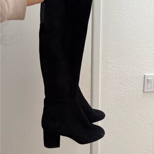 Black Suede Women's Knee-High Boots